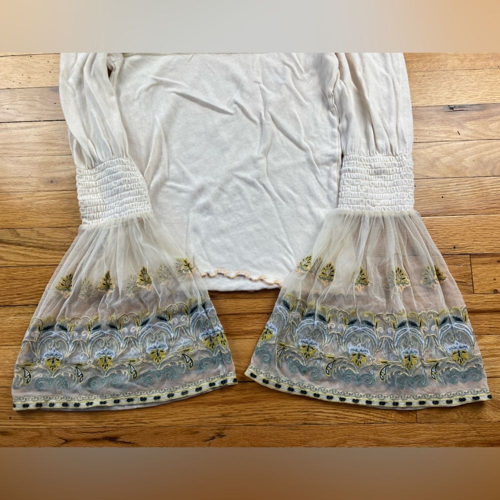 Free People Womens High Tides Knit Blouse, Off-White Size SP - Picture 9 of 10